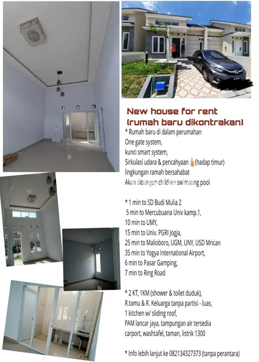 Image Property Rumah  Baru, Bagus, Nyaman, Murah disewakan di Perumahan