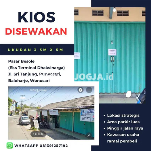 Image Property Disewakan Kios Pasar Besole Eks Terminal Dhaksinarga Wonosari